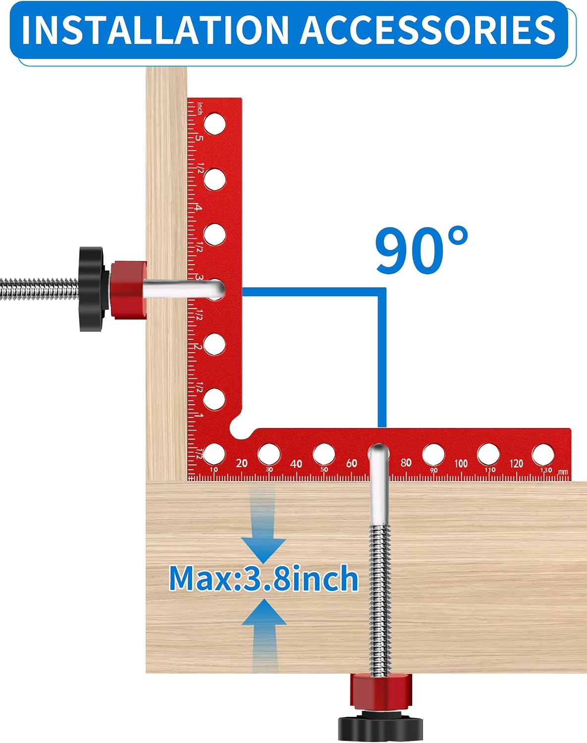 Thumbnail 4 de Maziloxe Angle-8PCS 90° Woodworking Corner Clamps, Aluminum, 2 Sizes