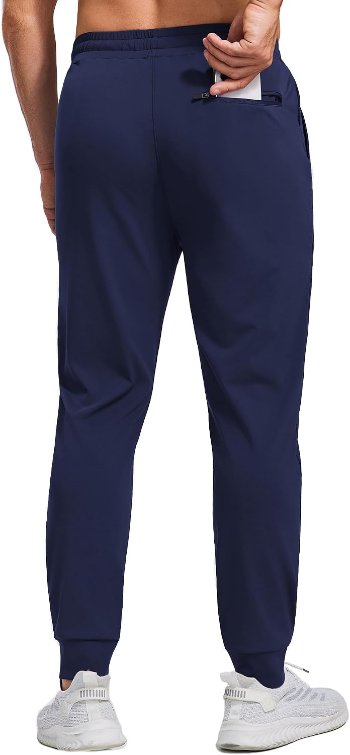 Detalle de PINSPARK Tracksuit Bottoms Men: Lightweight Cuffed Joggers with Zipper Pockets and UPF 50+