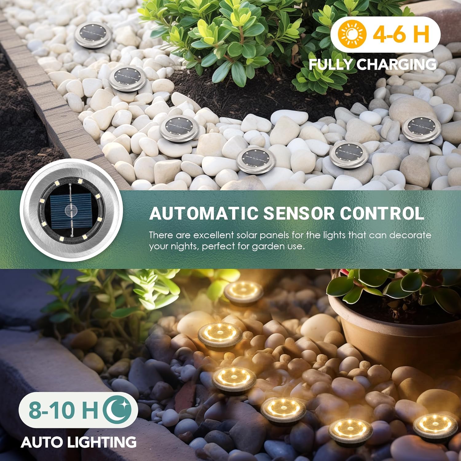 Thumbnail 4 de Solpex 10-Pack Outdoor Solar Ground Lights: Mini IP65 Garden Path Lighting