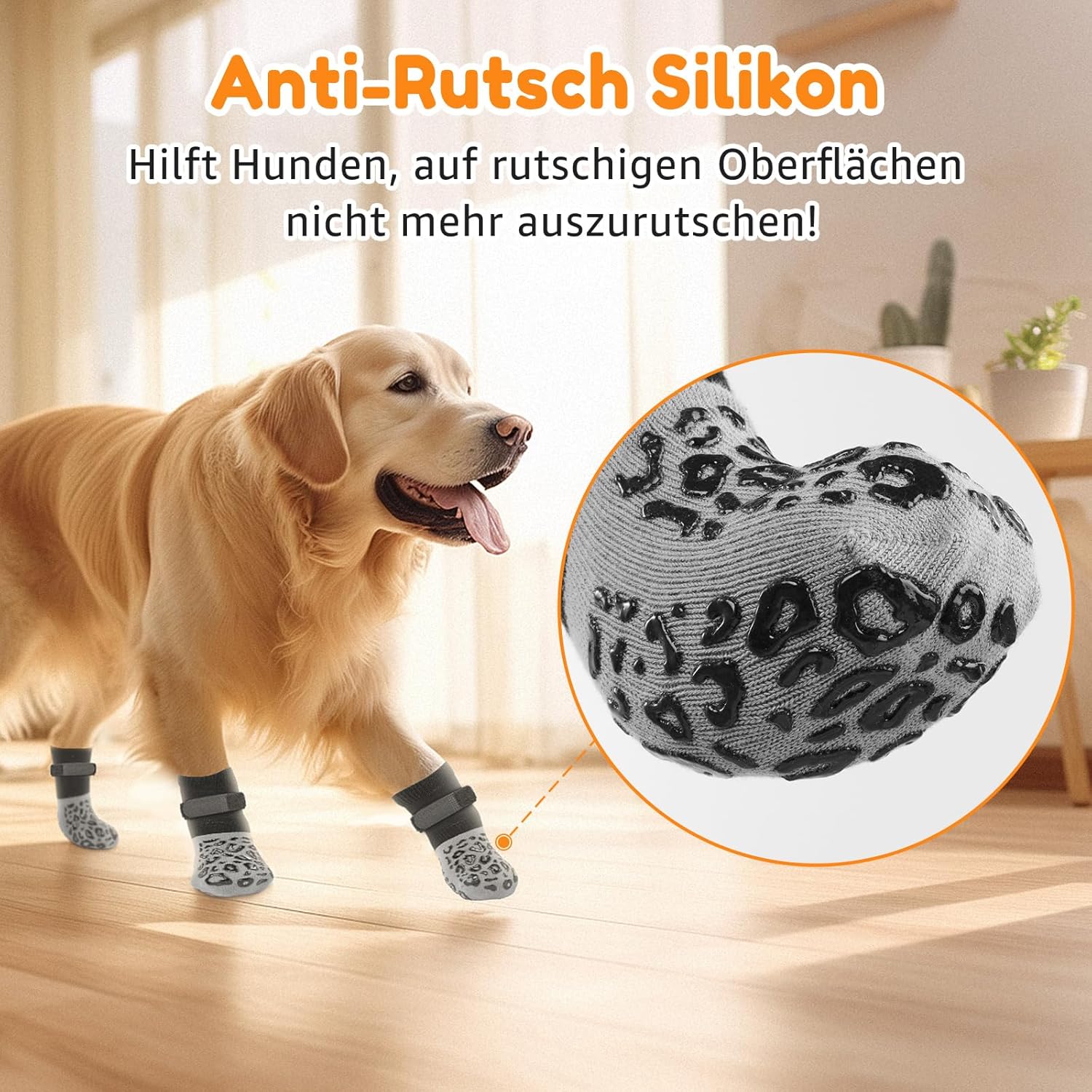 Thumbnail 2 de PICK FOR LIFE Hundesocken Anti-Rutsch L Grau