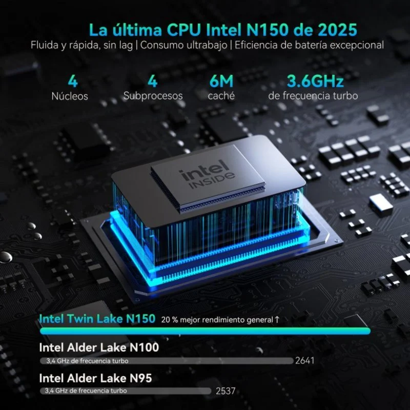 Detalle 1 de Huidun HiBook 6 15,6" Intel Twin Lake N150, 16 GB y 512 GB SSD