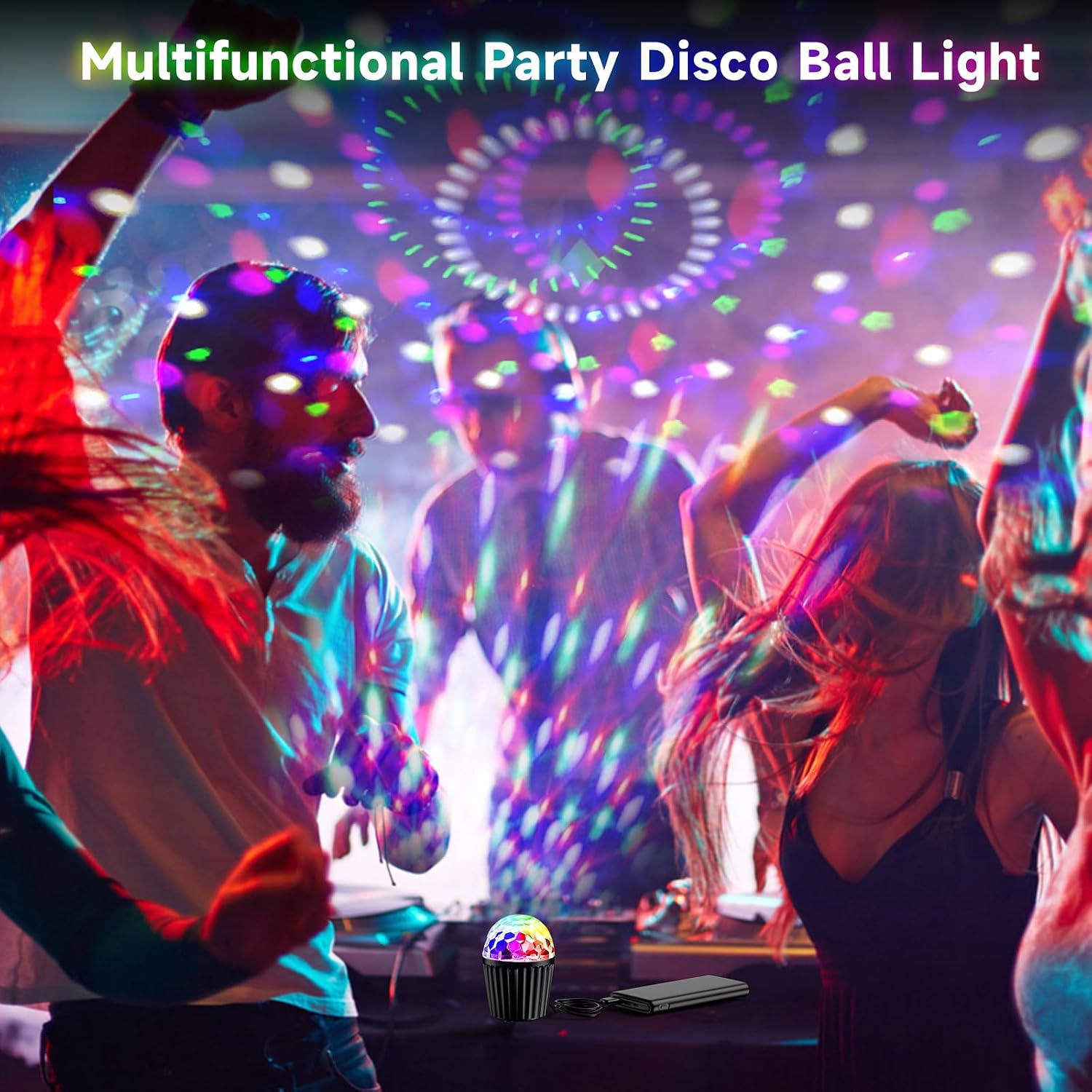 Thumbnail 3 de Portable Mini Disco Ball Light RGB, sound-activated 🎉