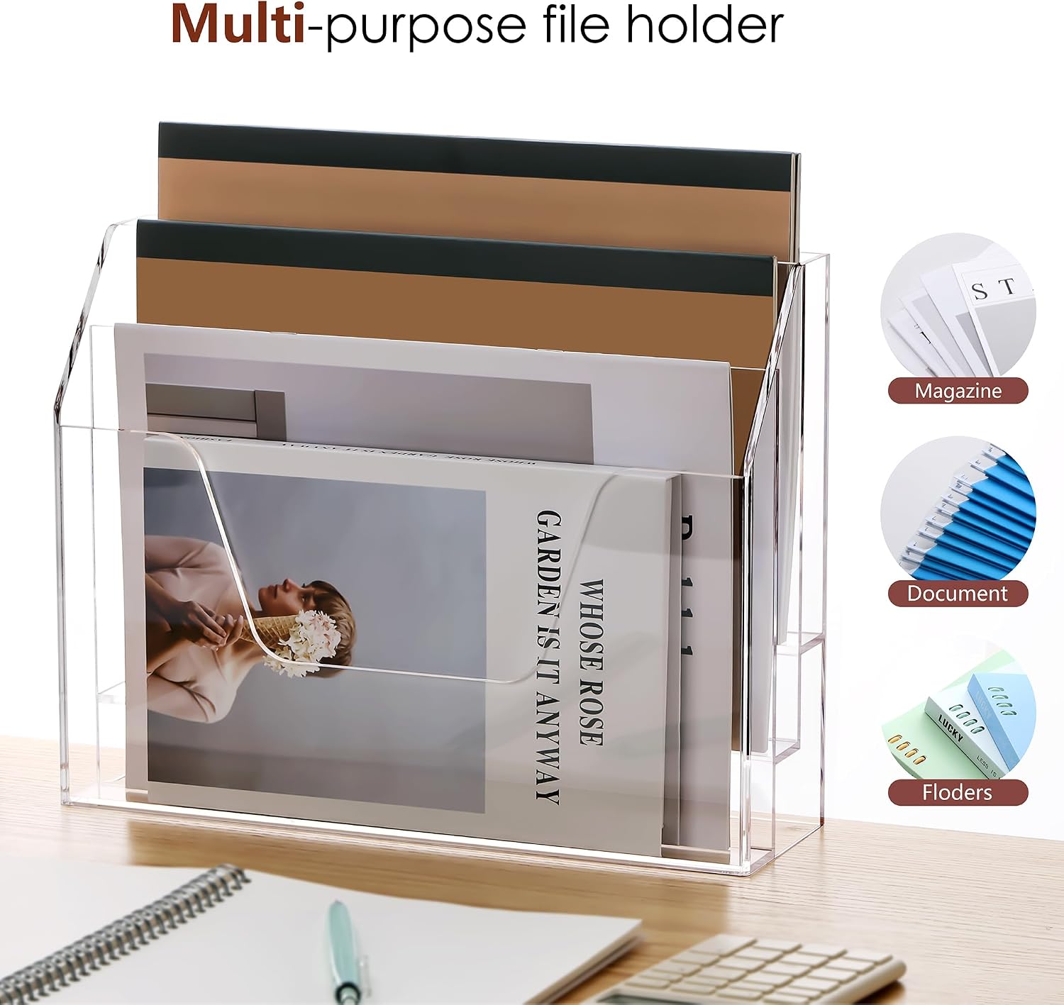 Thumbnail 6 de SANRUI 3-Tier (Style A) Acrylic Wall File Organizer, Clear Mail and File Storage
