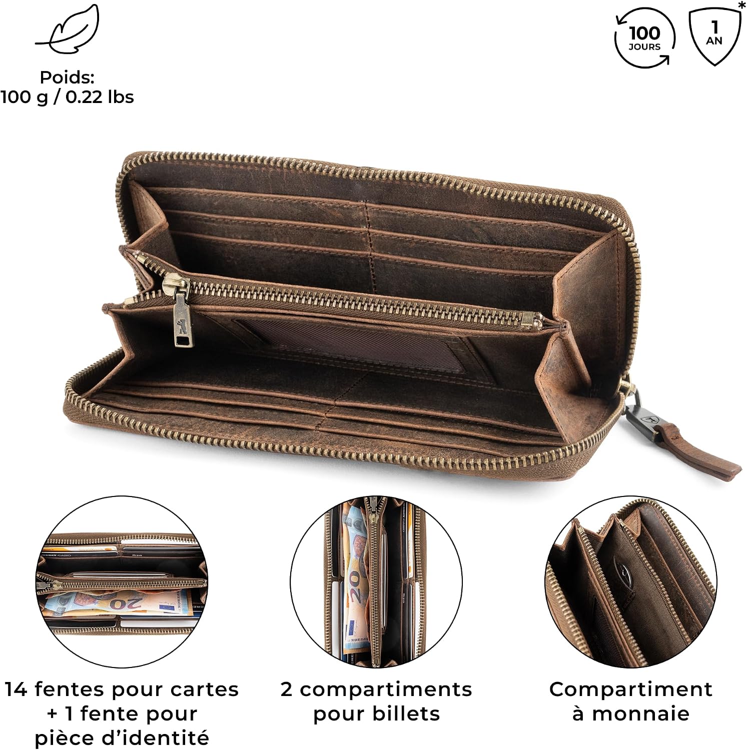 Detalle 1 de Berliner Palma Grand Portefeuille en Cuir
