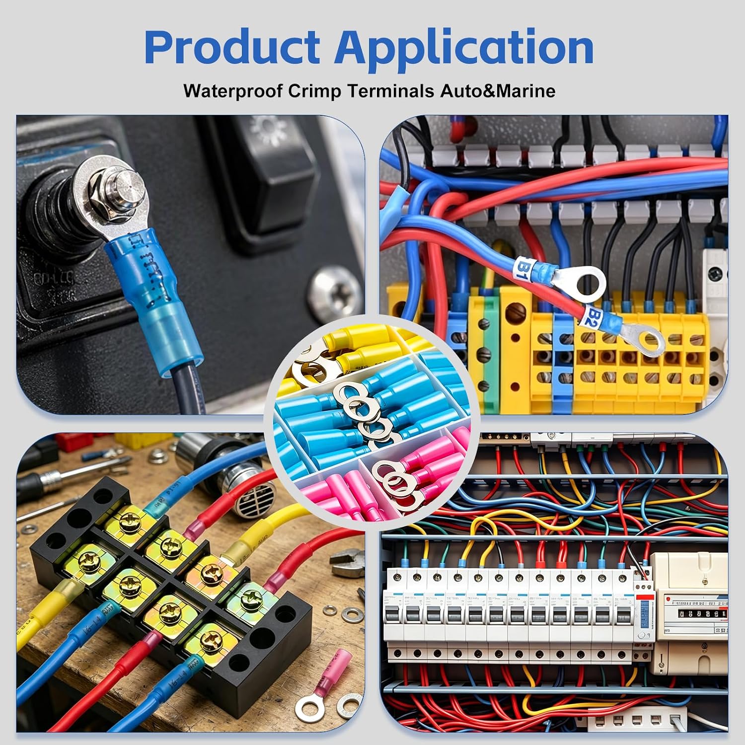 Thumbnail 5 de Tnisesm Heat Shrink Style 110-Piece Ring Terminal Kit, Waterproof Crimp Connectors