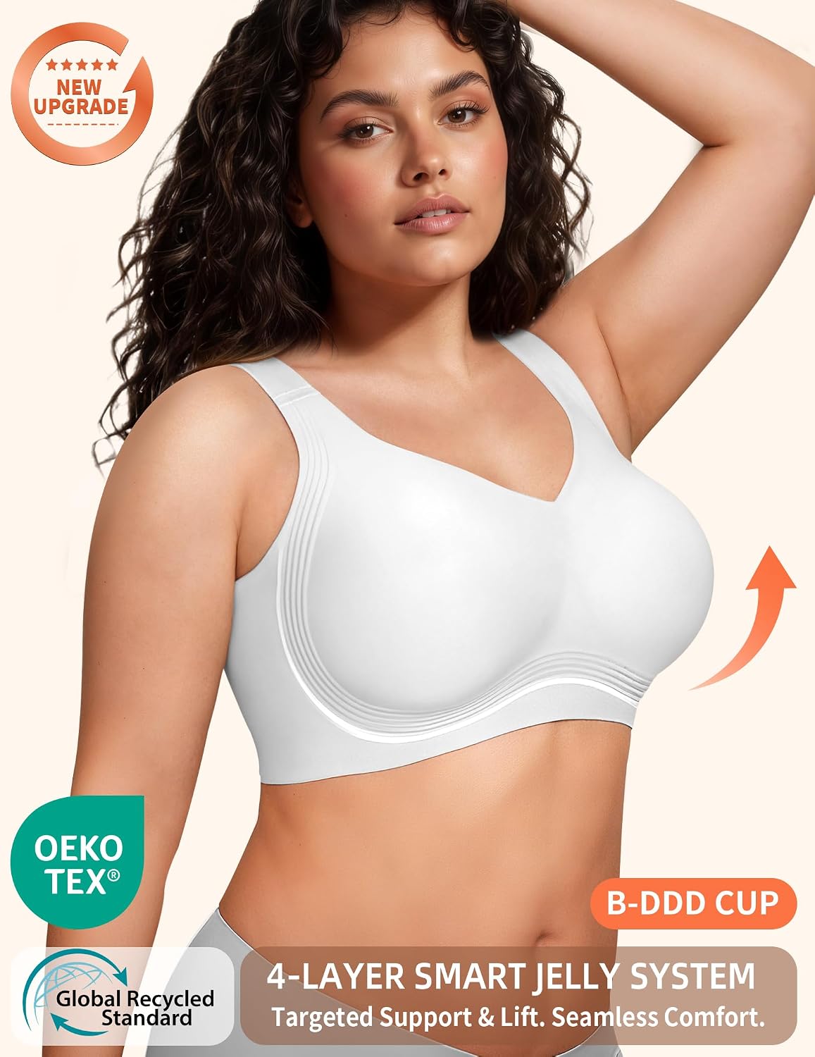 Thumbnail 1 de PoseFree Jelly Wireless Bra for Women, Full Coverage with Adjustable Support