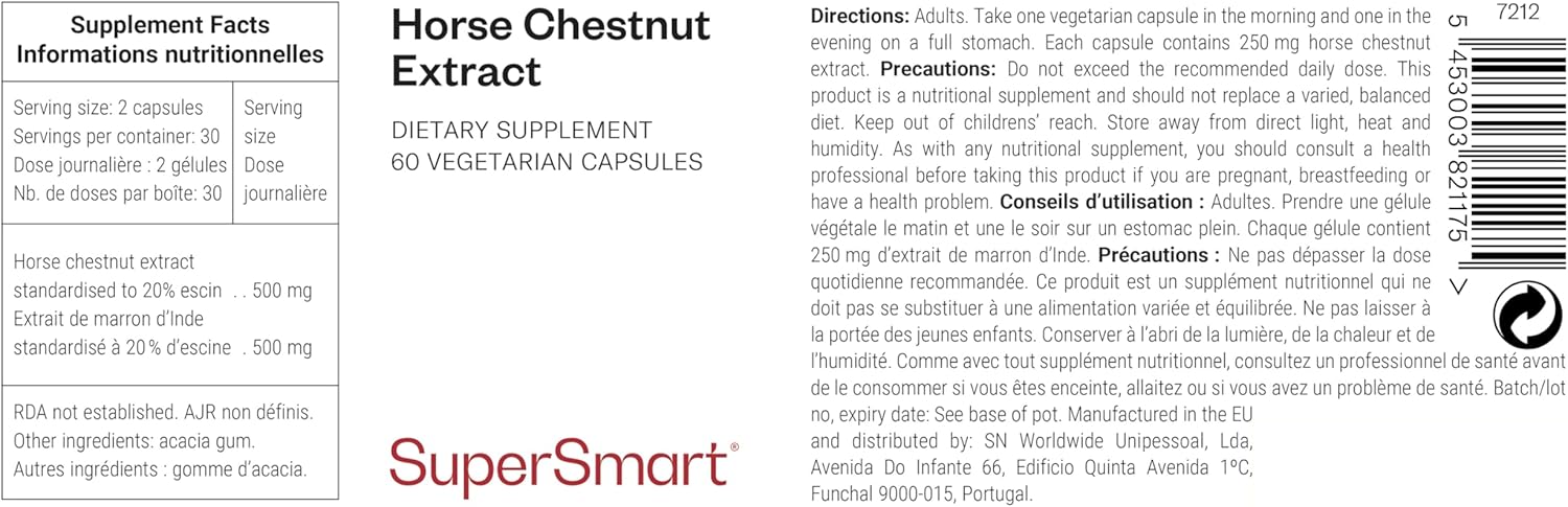 Thumbnail 1 de Supersmart Horse Chestnut (Marron d’Inde) – extrait standardisé à 20% d’escine, vegan