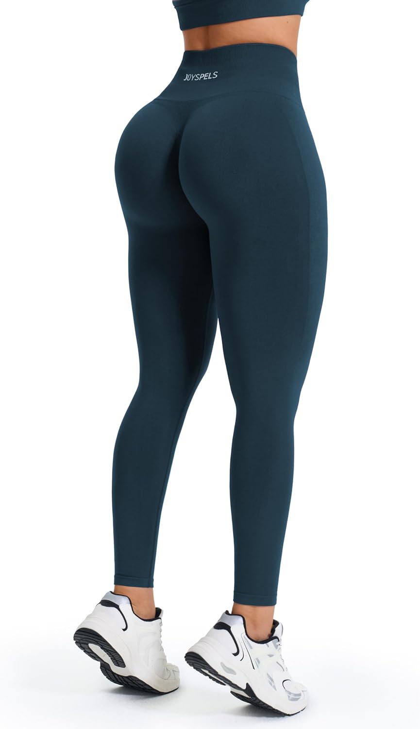 Detalle de JOYSPELS Women’s Seamless Bum Lift & Tummy Control Leggings (High-Waisted Scrunch Bums)