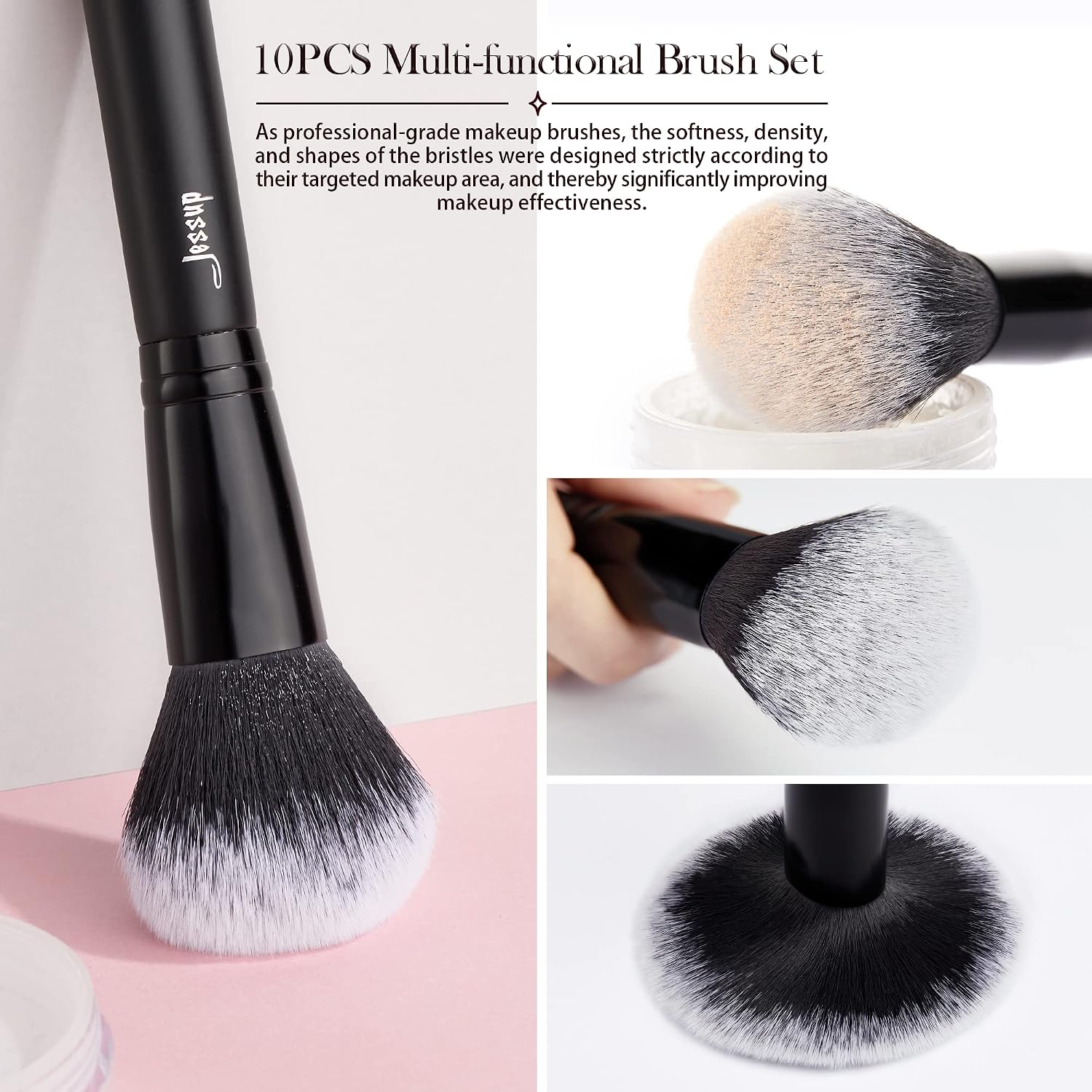 Detalle de Jessup Brushes 10pcs Juego de brochas profesional 10pcs