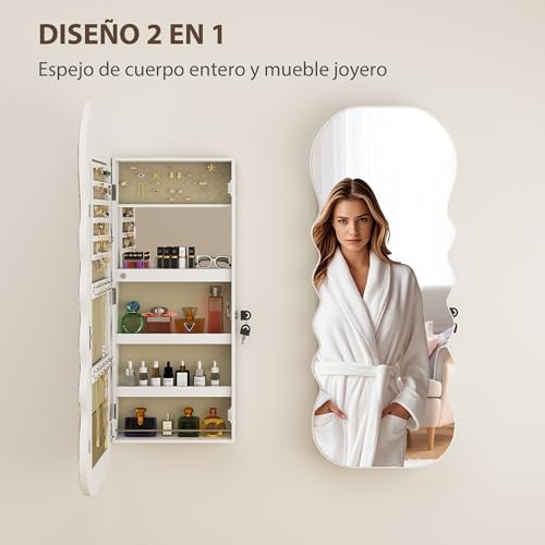 Thumbnail 2 de HOMCOM Espejo joyero 42x108 cm