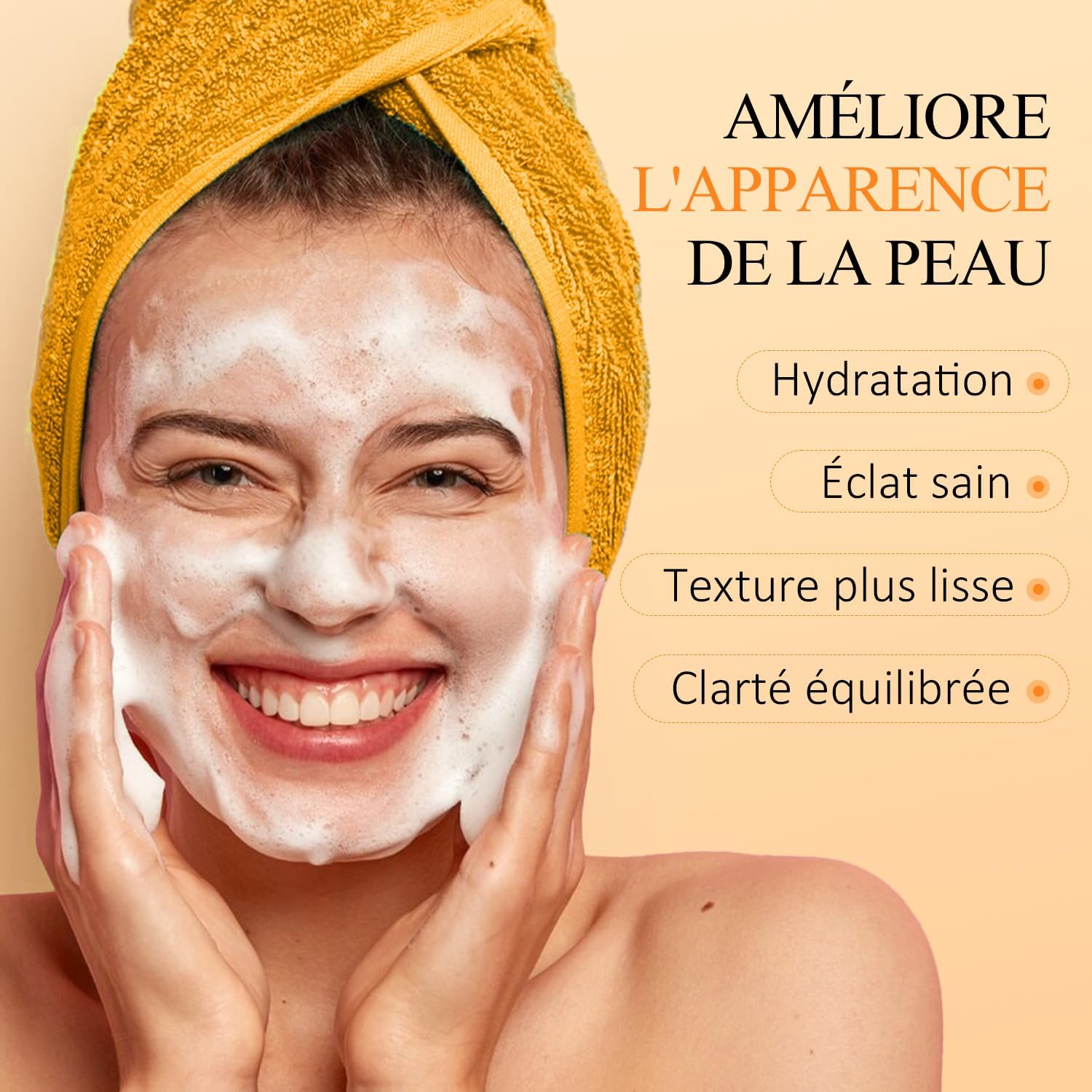 Detalle 2 de Mousse nettoyante visage vitamine C & curcuma avec brosse en silicone