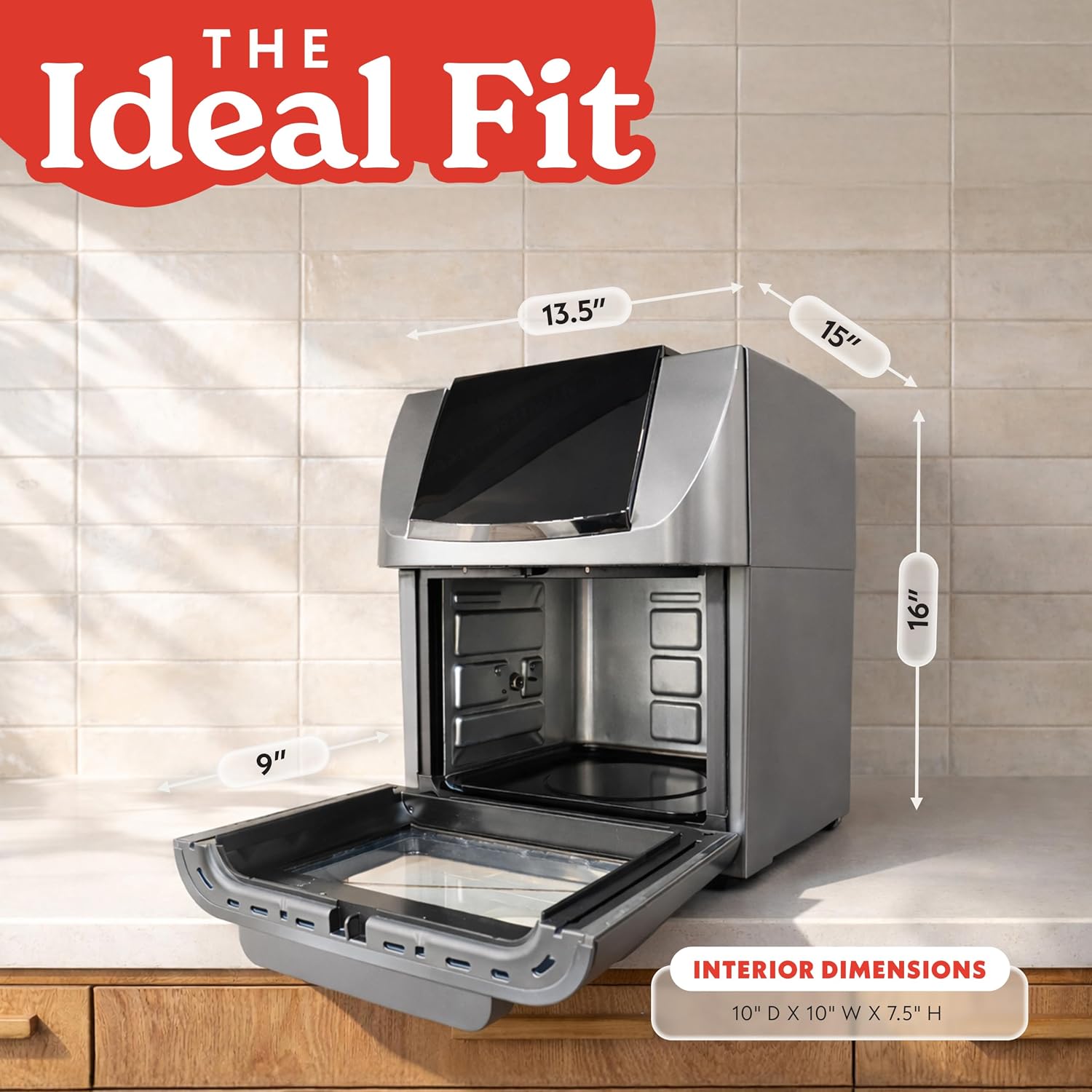 Detalle 2 de Gourmia 14 Qt Air Fryer All-in-One Rotisserie Oven with Digital Display, 12 Presets, 1750W