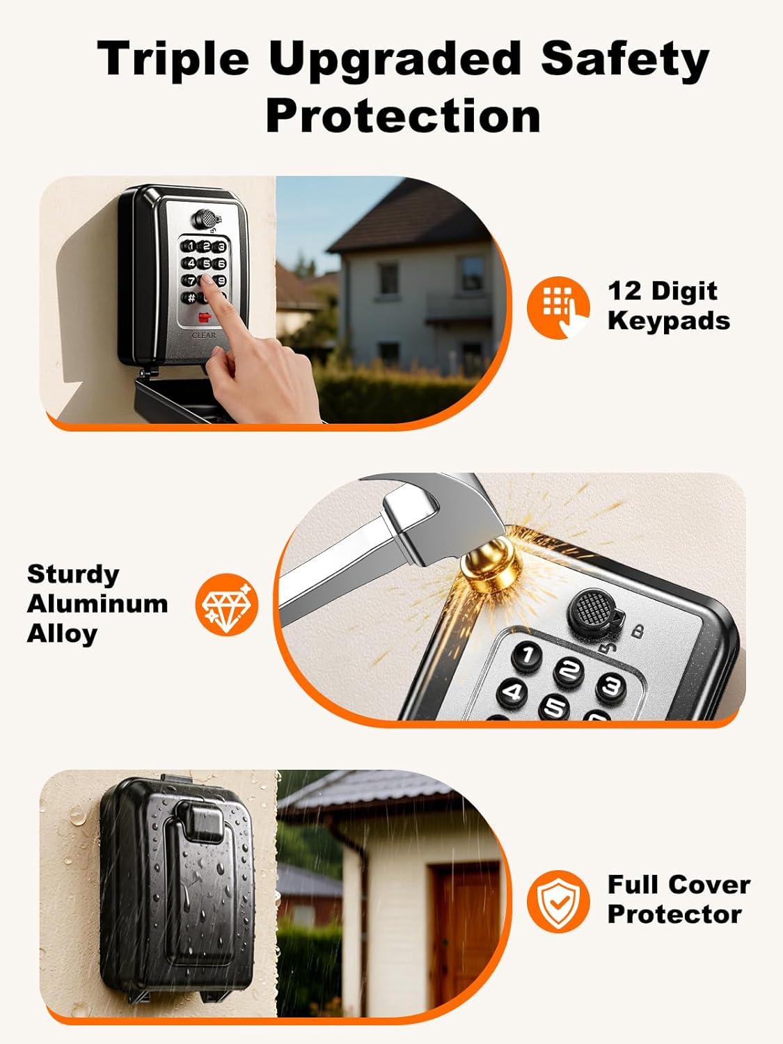 Thumbnail 3 de ISEYOU Key Safe Wall Mounted: Heavy Duty Outdoor Lock Box