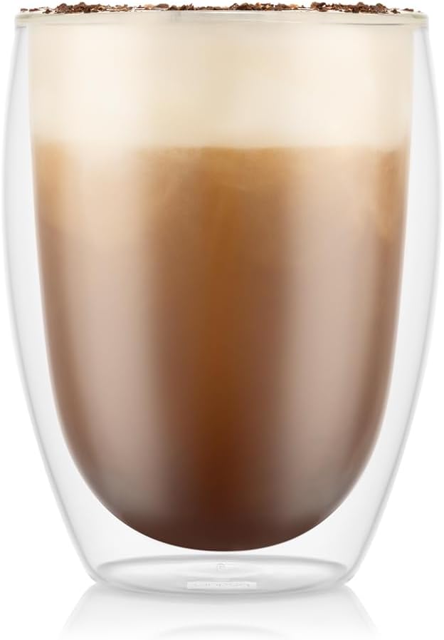 Detalle 2 de BODUM PAVINA 4559-10 ダブルウォールグラス 350ml 2個セット 耐熱ガラス製