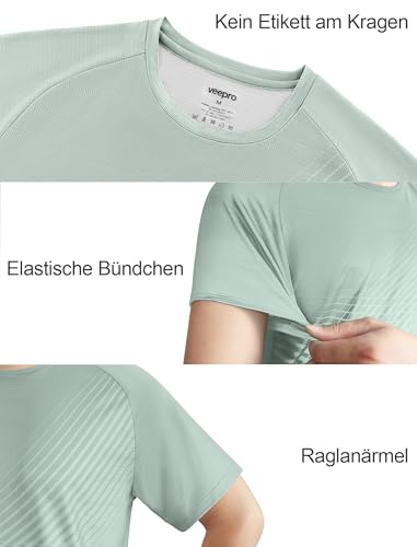 Thumbnail 3 de Veepdro Men’s T-Shirts Gym Running Tee: Sage Green, XL