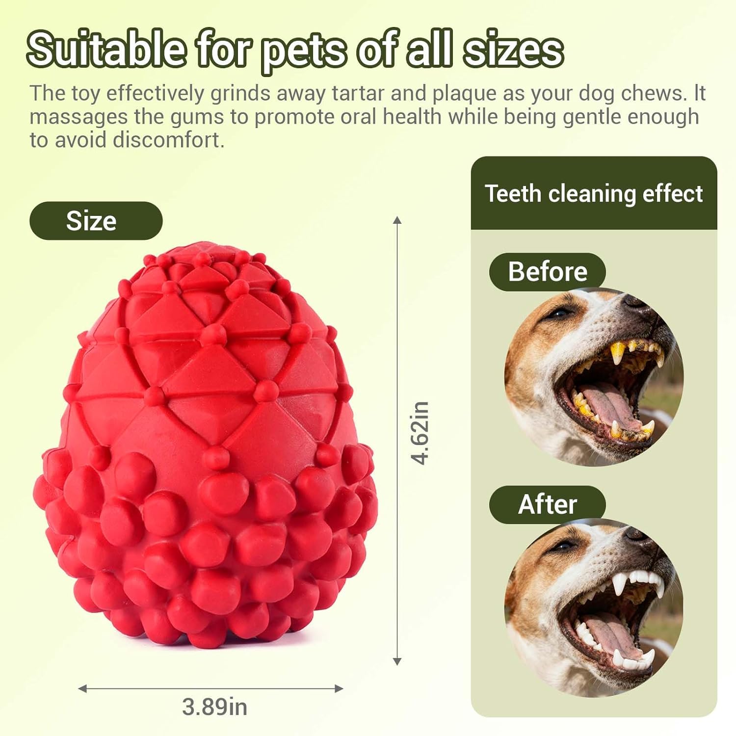 Thumbnail 4 de FSZMMJJ Indestructible Pinecone Squeaky Dog Chew Toy (Red) for Aggressive Chewers