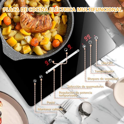Thumbnail 4 de Alemania Placa Vitrocerámica 2 Zonas 30 cm (1200W + 1800W) – Encastrable o Portátil