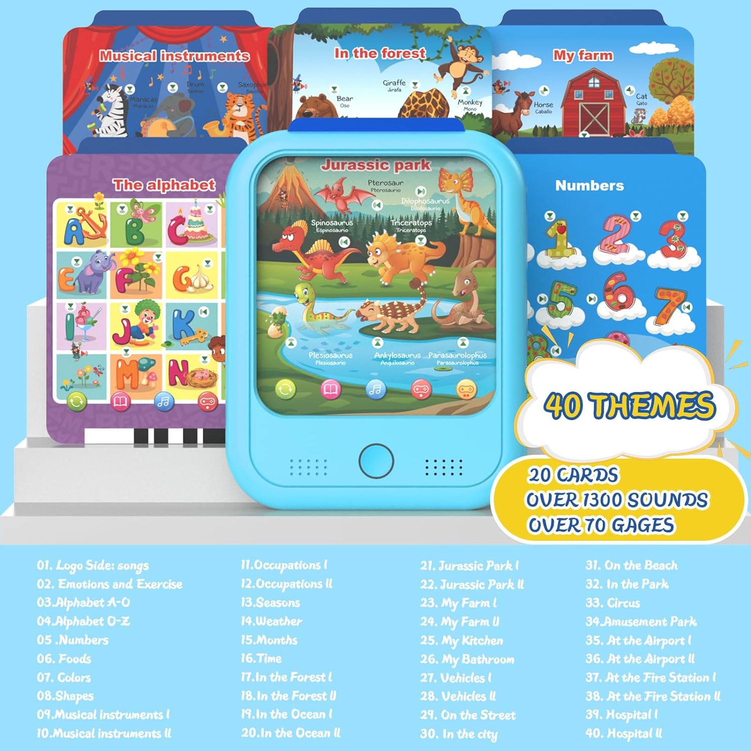 Detalle de Qiaojoy Learning Tablet Toy, 40 Themes