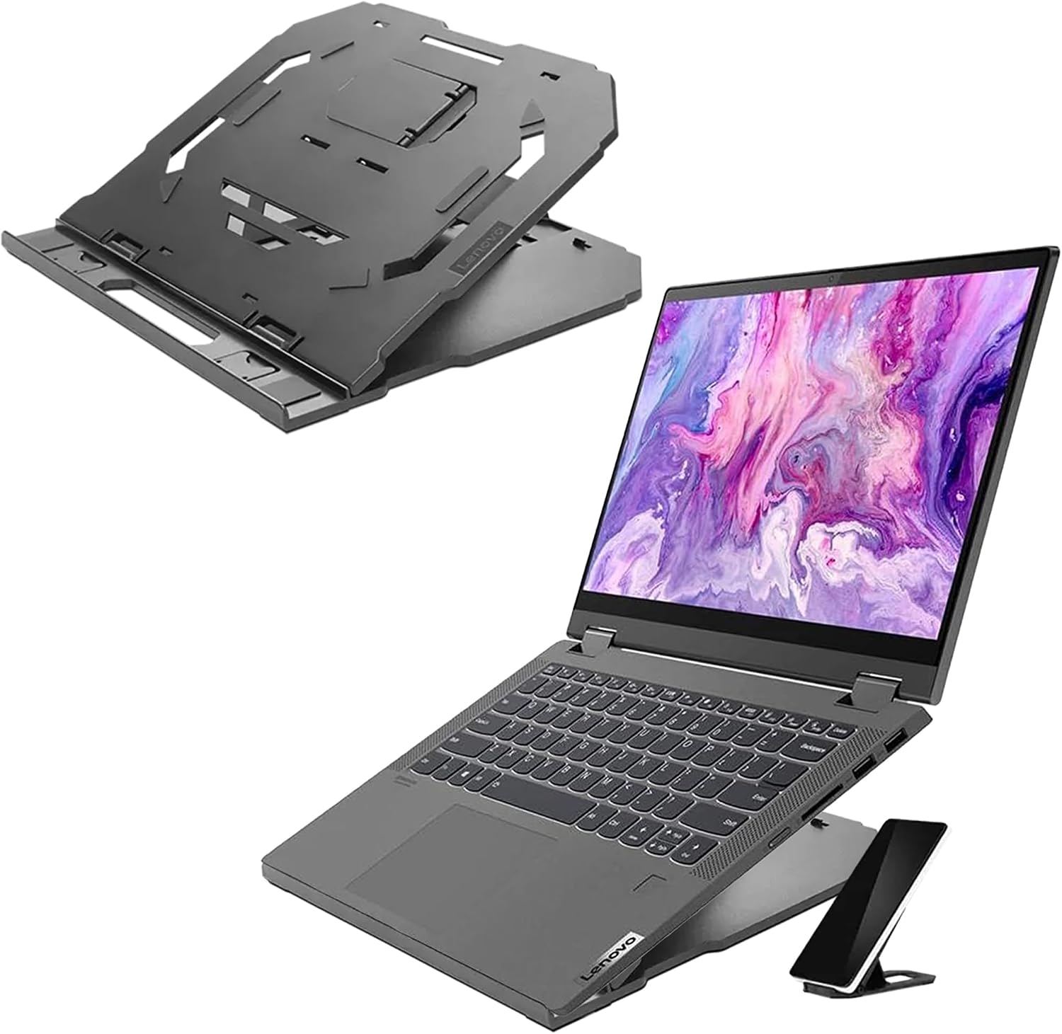 Detalle de Lenovo 2-in-1 Laptop Stand (GXF0X02619) with 10-level height adjustment