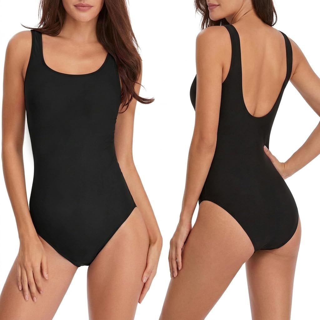 Detalle de Dreaku Women’s One Piece Swimsuit with Tummy Control and Removable Pads