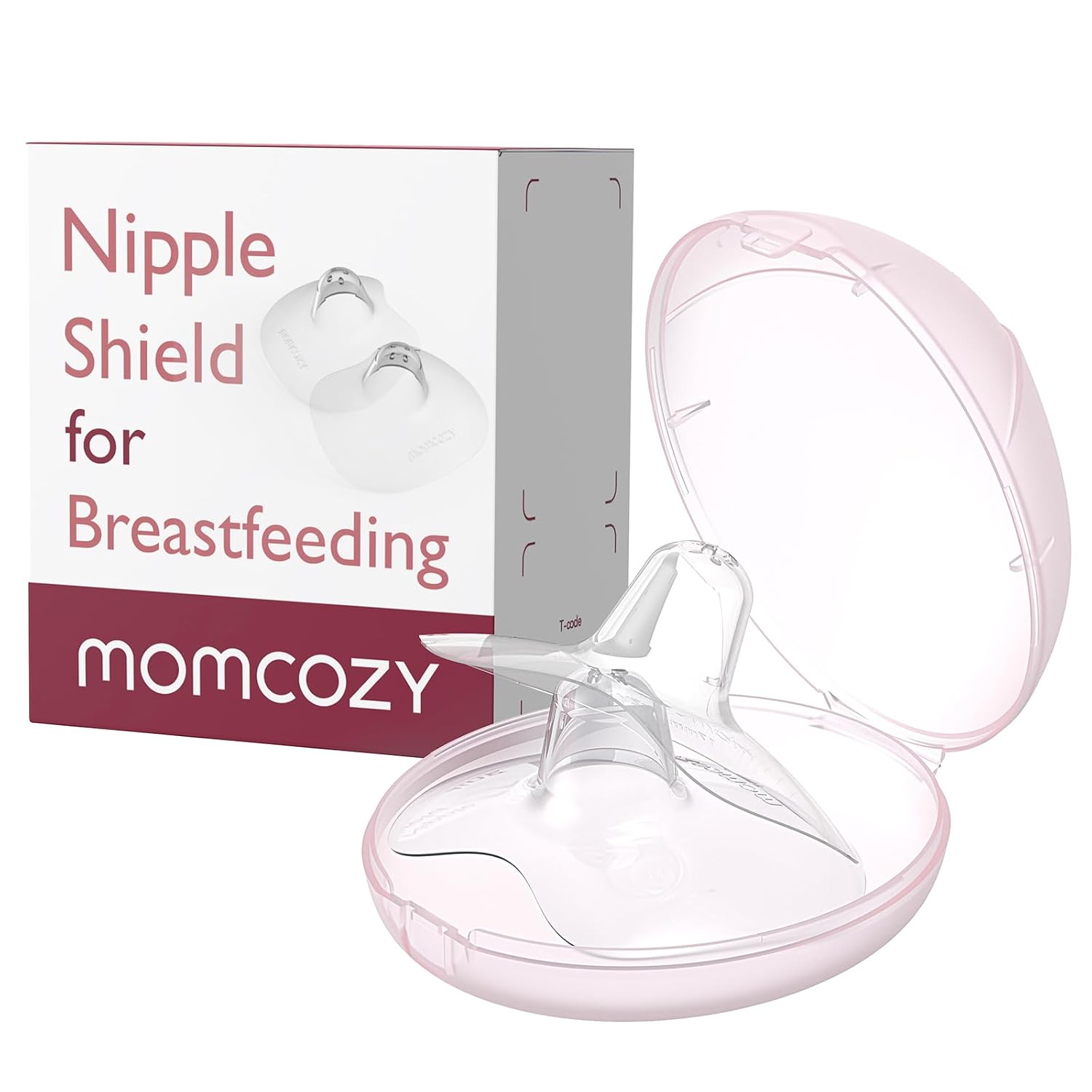 Detalle de Momcozy 17mm Ultra-Thin Nipple Shields, Food-Grade Silicone with Carry Case