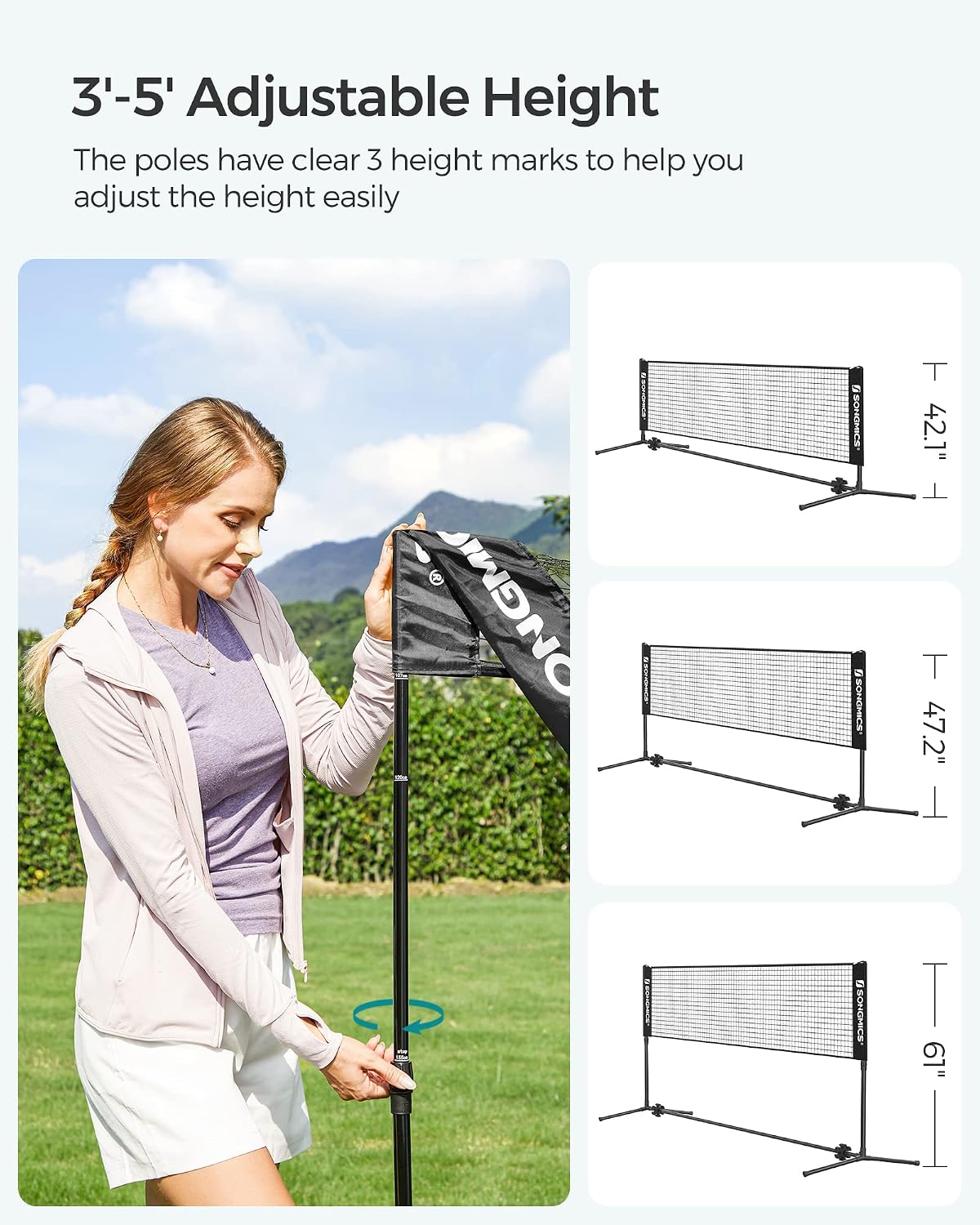 Detalle de SONGMICS Nylon Badminton Net