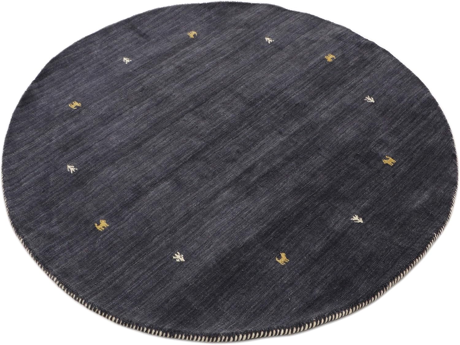 Thumbnail 2 de CarpetFine Alfombra Redonda Gabbeh Uni Negra Ø 120 cm 🖤