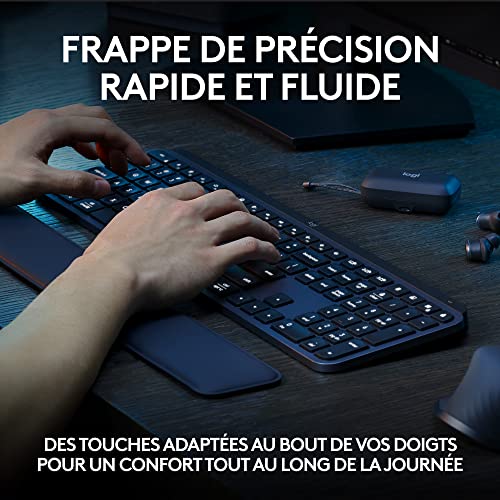 Detalle de Logitech MX Keys S Plus Clavier sans Fil et Repose Poignet – FRA AZERTY