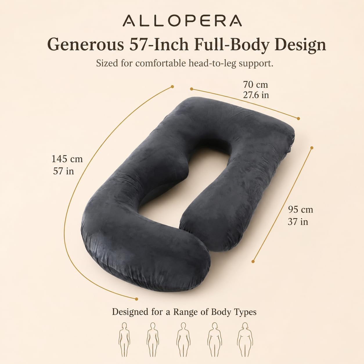 Thumbnail 6 de ALLOPERA Pregnancy Pillow 57 Inch
