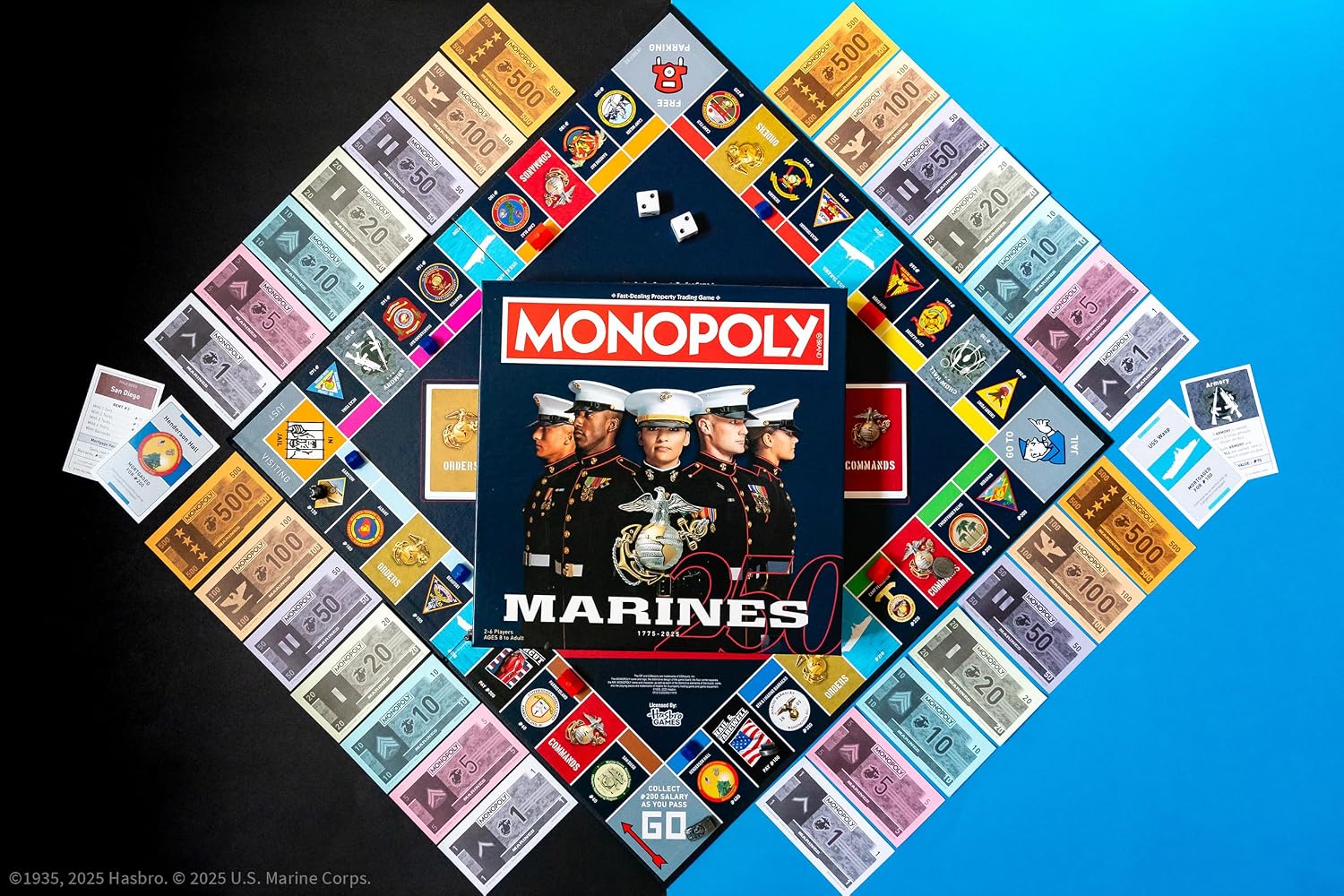 Detalle de Monopoly board game Marines 250th Anniversary Edition