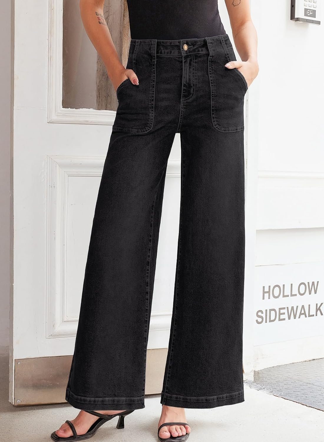 Detalle de Sidefeel Womens Wide Leg Jeans High Waisted 30"
