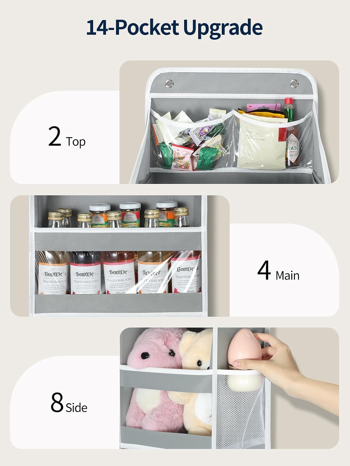 Thumbnail 2 de Yecaye 5-Tier Over The Door Organiazer Hanging Storage Organizer with Clear PVC Windows