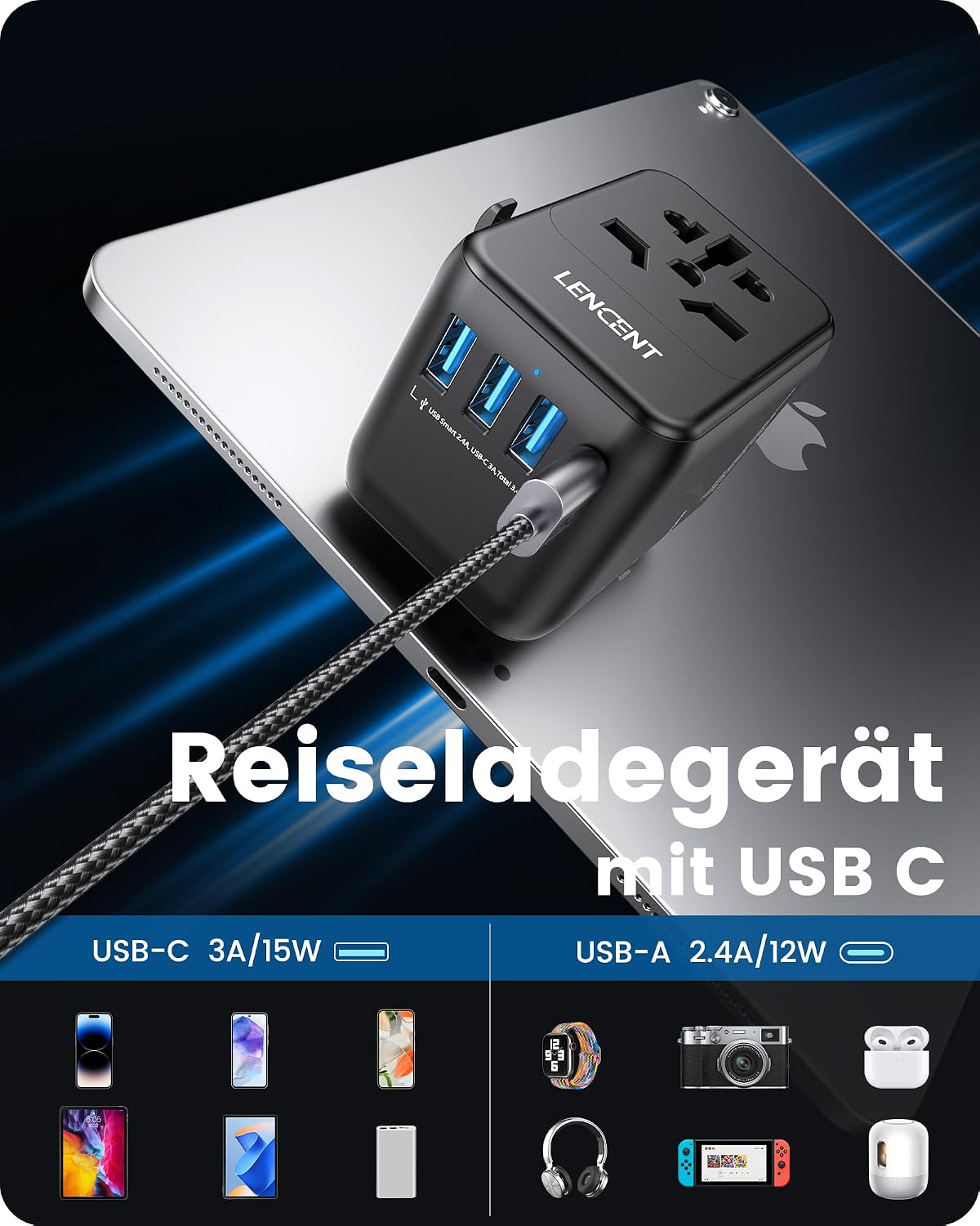 Thumbnail 4 de LENCENT Reiseadapter Weltweit