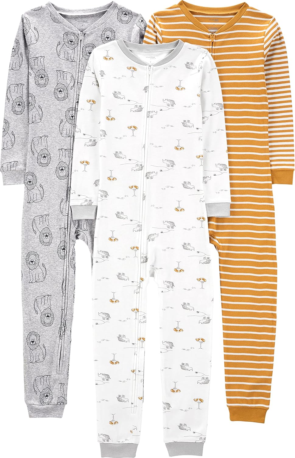 Thumbnail 6 de Simple Joys by Carter's Baby-Boys 3-Pack Snug Fit Footless Cotton Pajamas