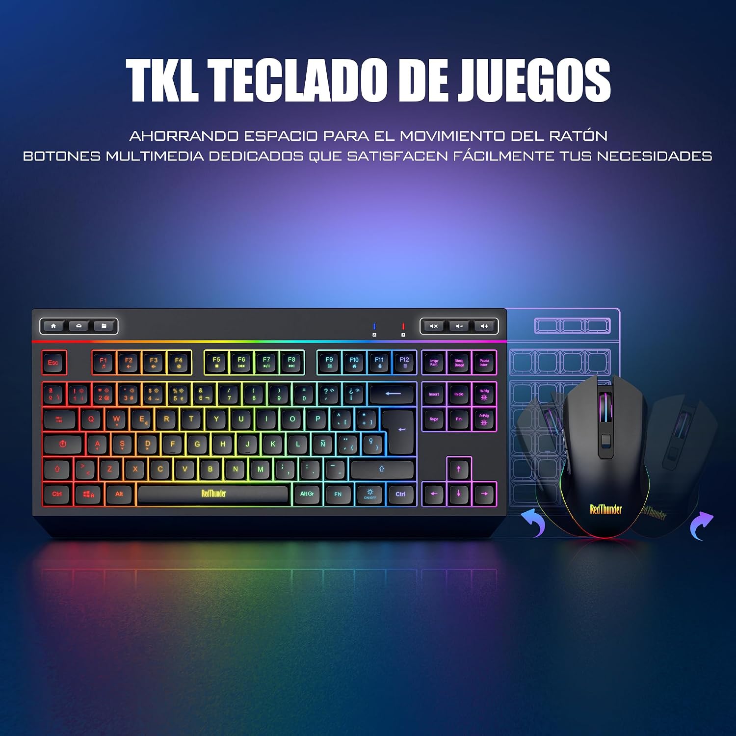 Thumbnail 6 de RedThunder K20 TKL Teclado Gaming inalámbrico RGB