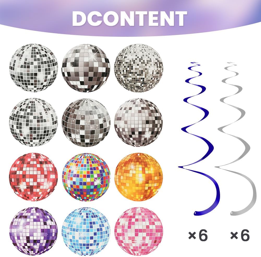 Thumbnail 1 de OFFCUP 12pcs Décorations Disco 60 cm