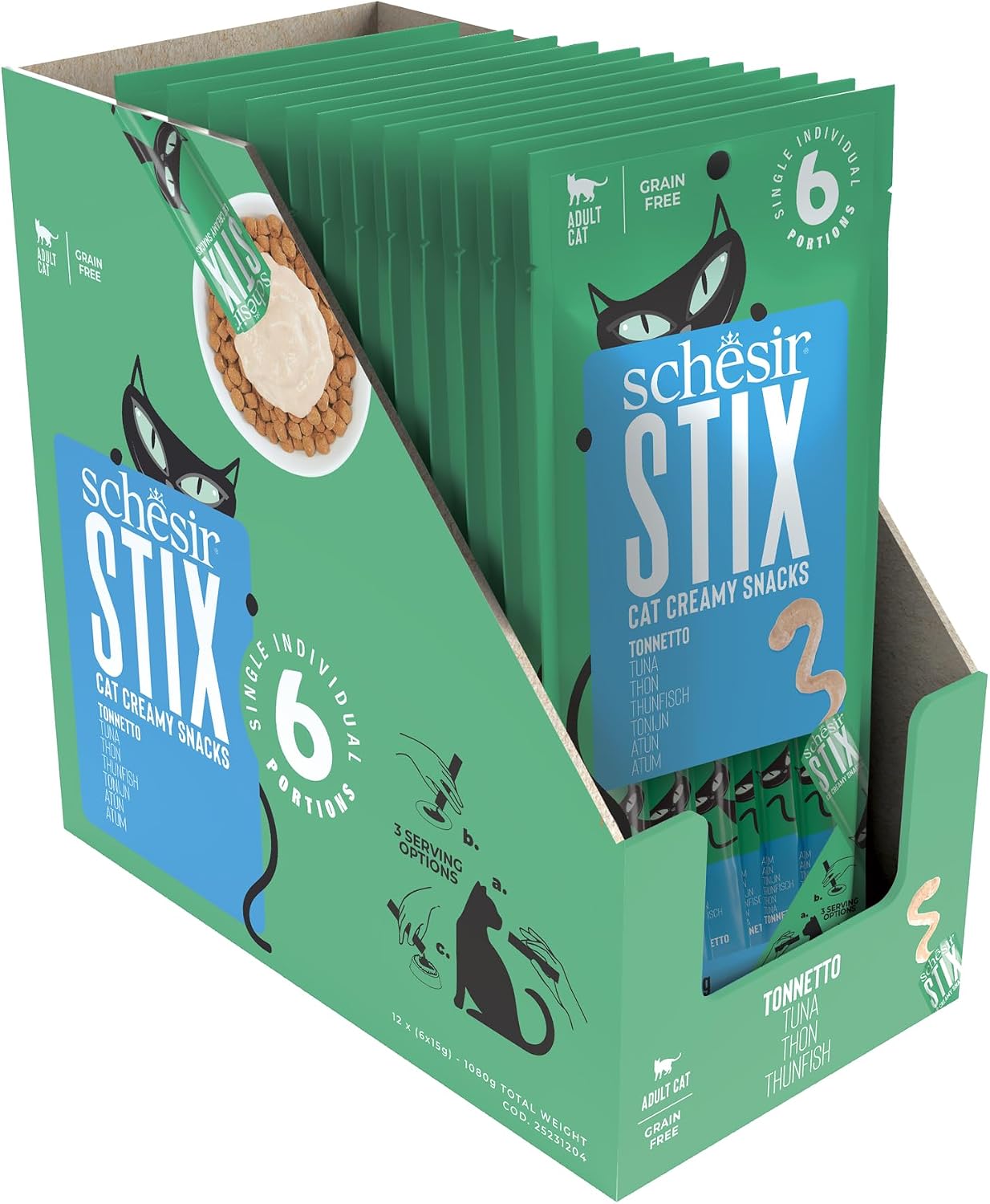Detalle de Schesir Stix Tonnetto 12x6x15 g – Grain-free Fisch-Aperitif in Mini-Portionen