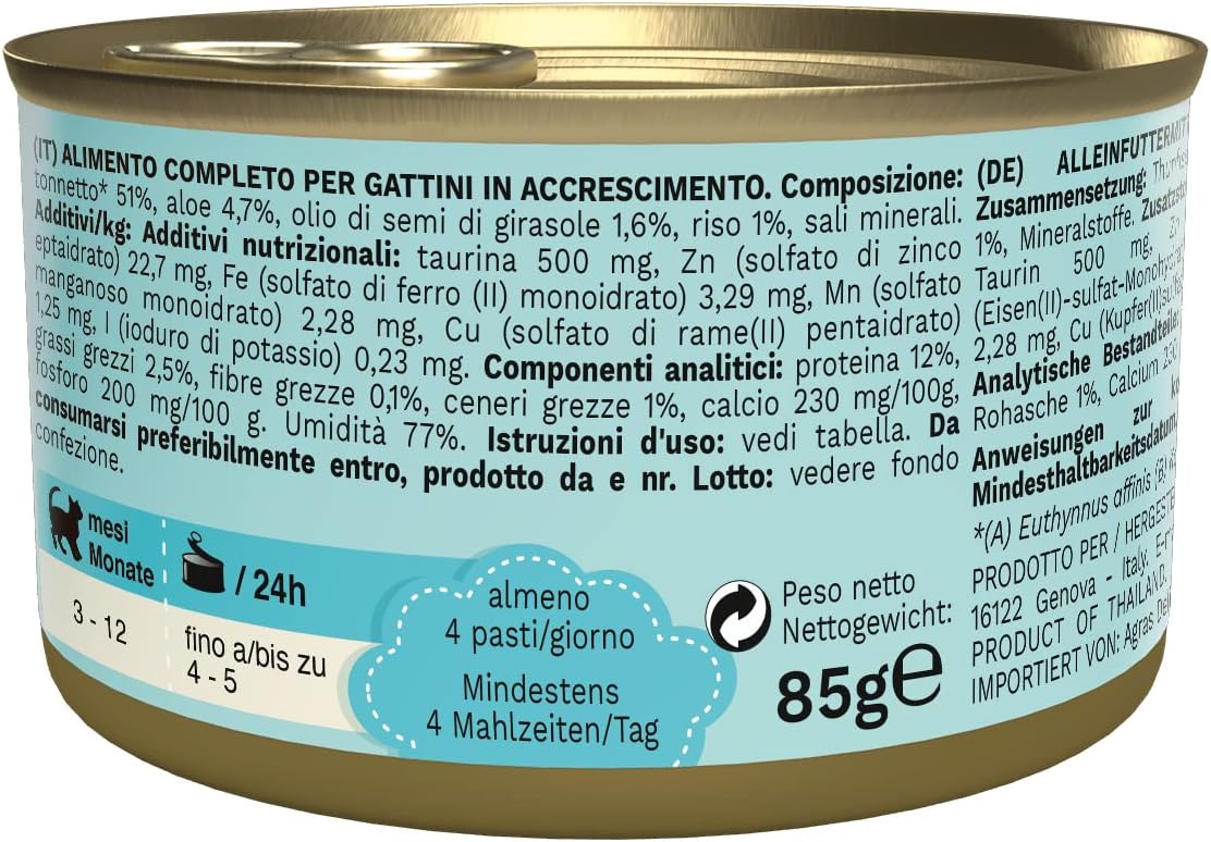 Detalle de Schesir Jelly Thon with Aloe Vera – Nourriture humide en gelée pour chatons, 24 boîtes de 85 g
