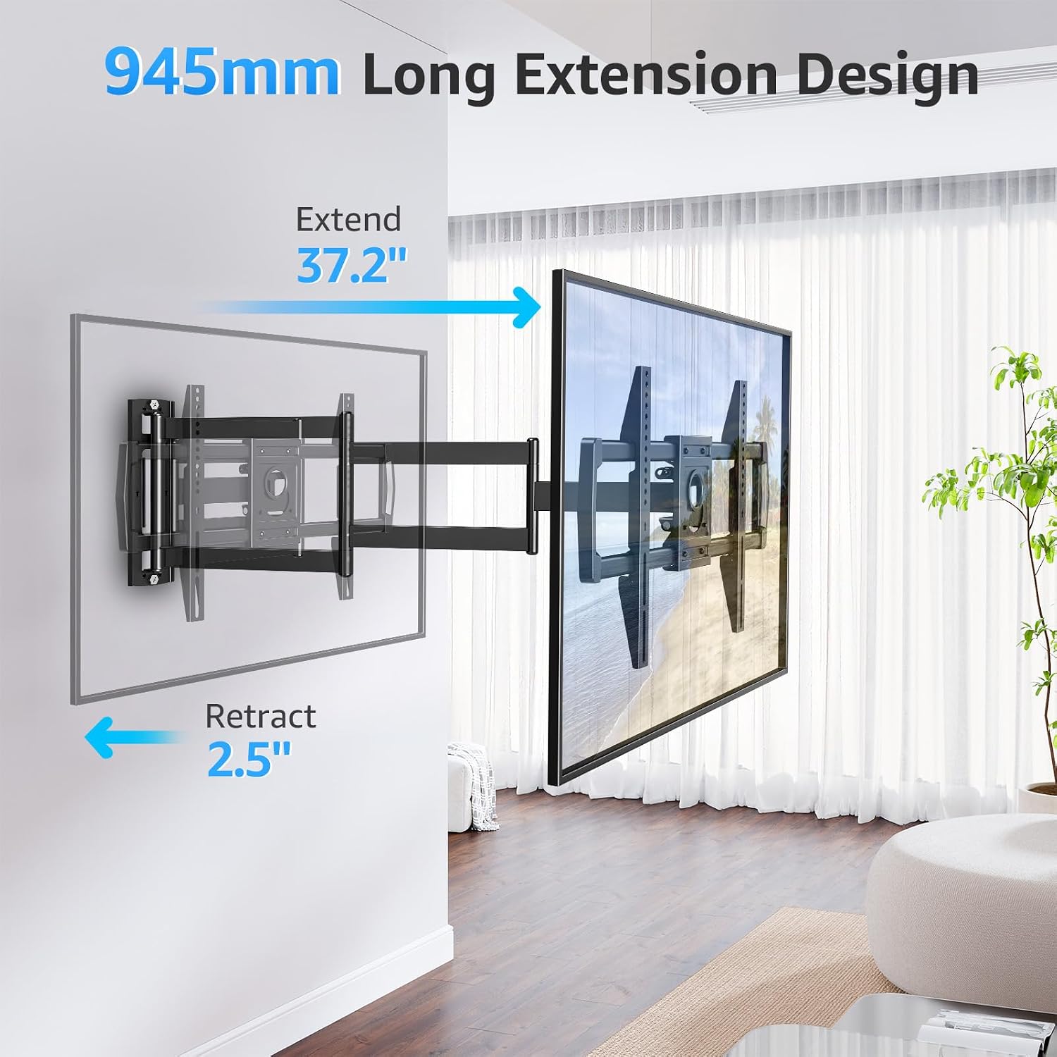Detalle 2 de MOUNTUP MU0047-L 37.9" Long Arm TV Wall Mount