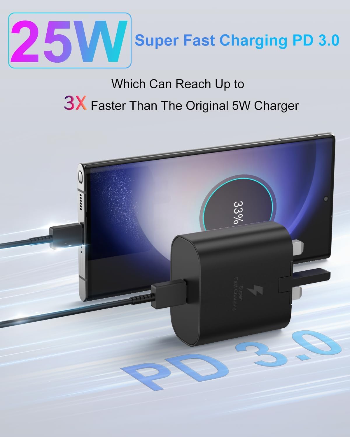 Detalle de Samsung Fast Charger 25W USB-C cable