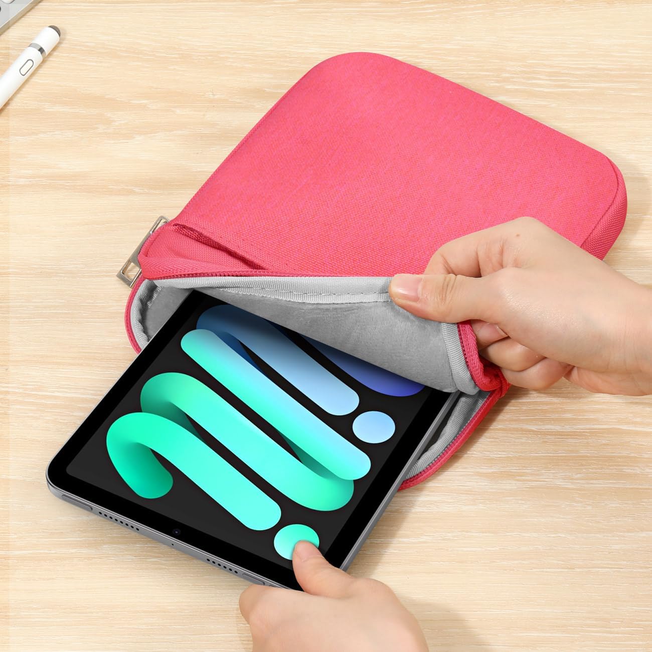 Thumbnail 6 de Dadanism Tablet Tasche 8–9 Zoll (Wassermelonrosa) – kompatibel mit iPad Mini 7/A17 Pro 8,3" und weiteren 8–9" Tablets