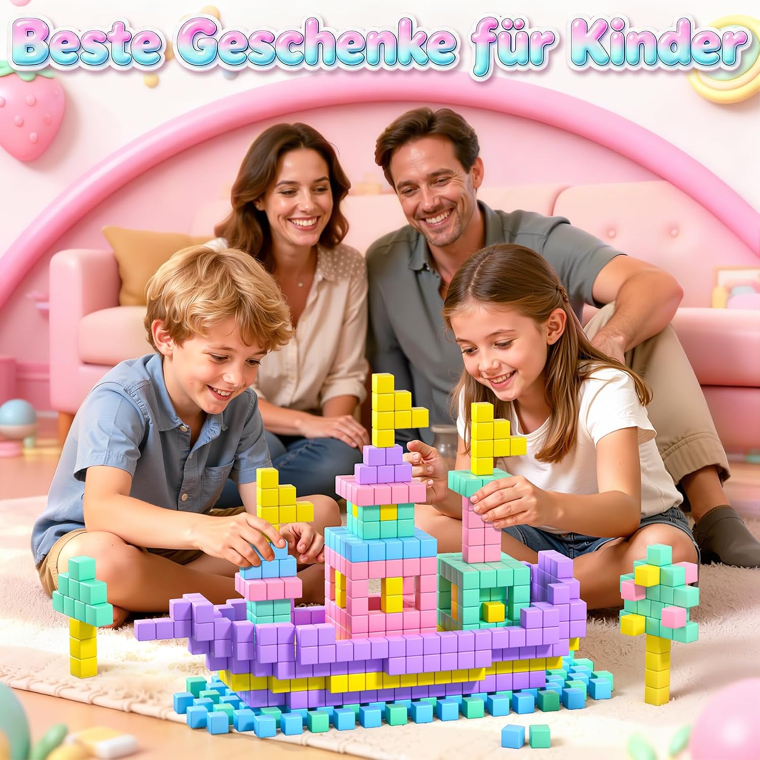 Thumbnail 6 de COOLJOIN Magnetische Bausteine – 48 Teile Macaron Reiseset