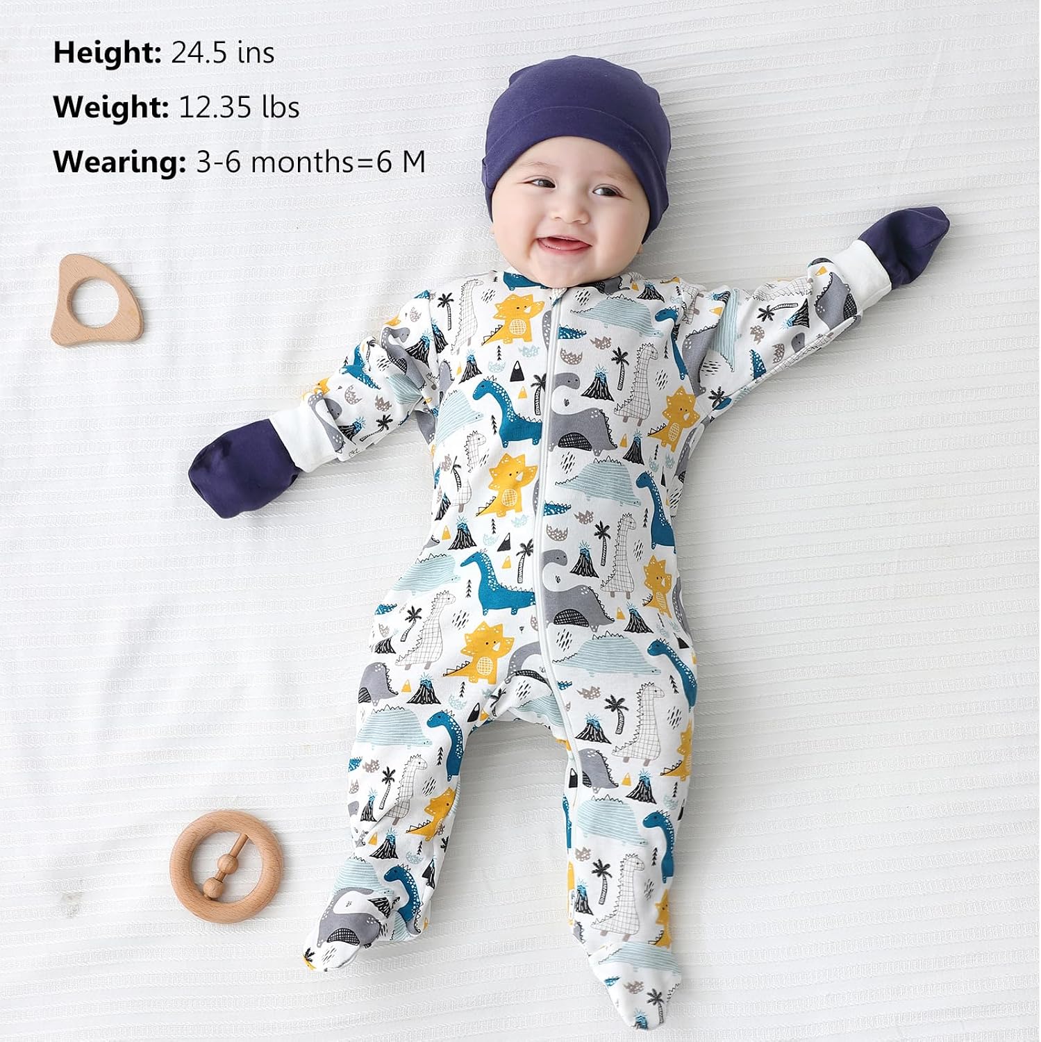 Detalle de MAMIMAKA newborn 2-pack footed sleepsuits with 2-way zip (0–12 months)
