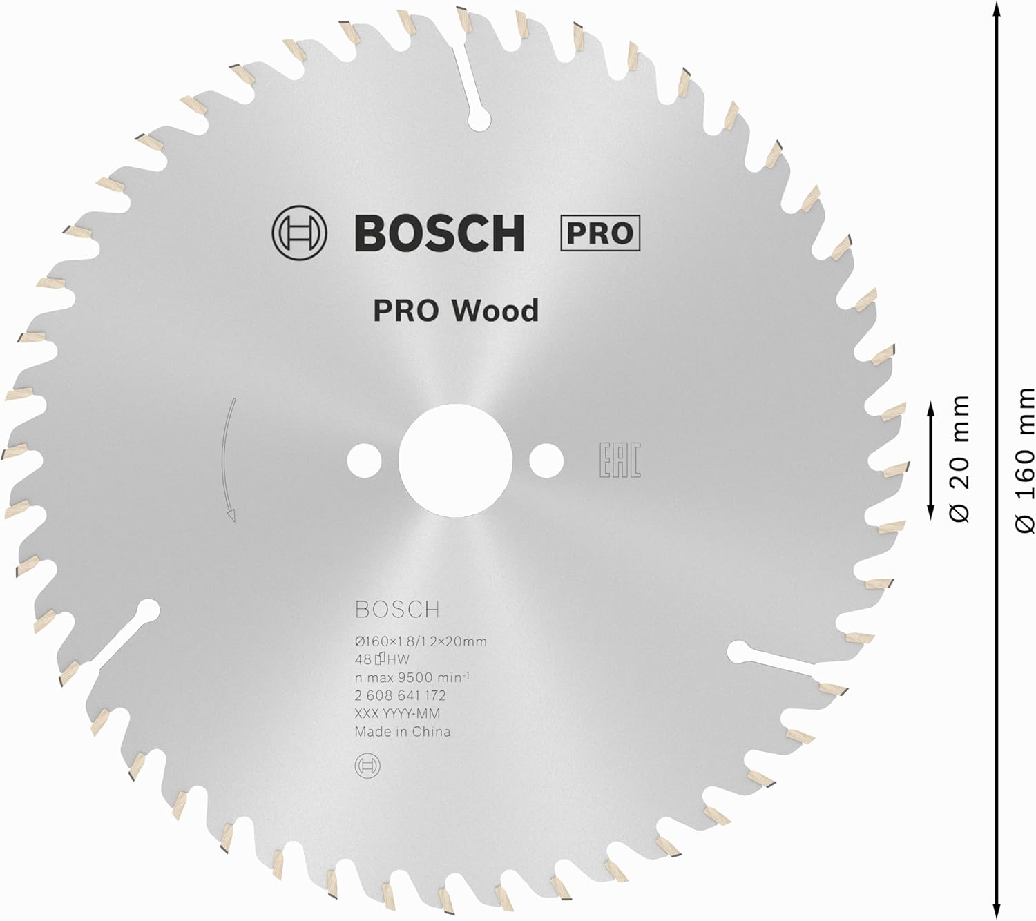 Thumbnail 2 de Lame de scie circulaire PRO Wood Bosch — 160 x 1,8 x 20 mm, alésage adaptable