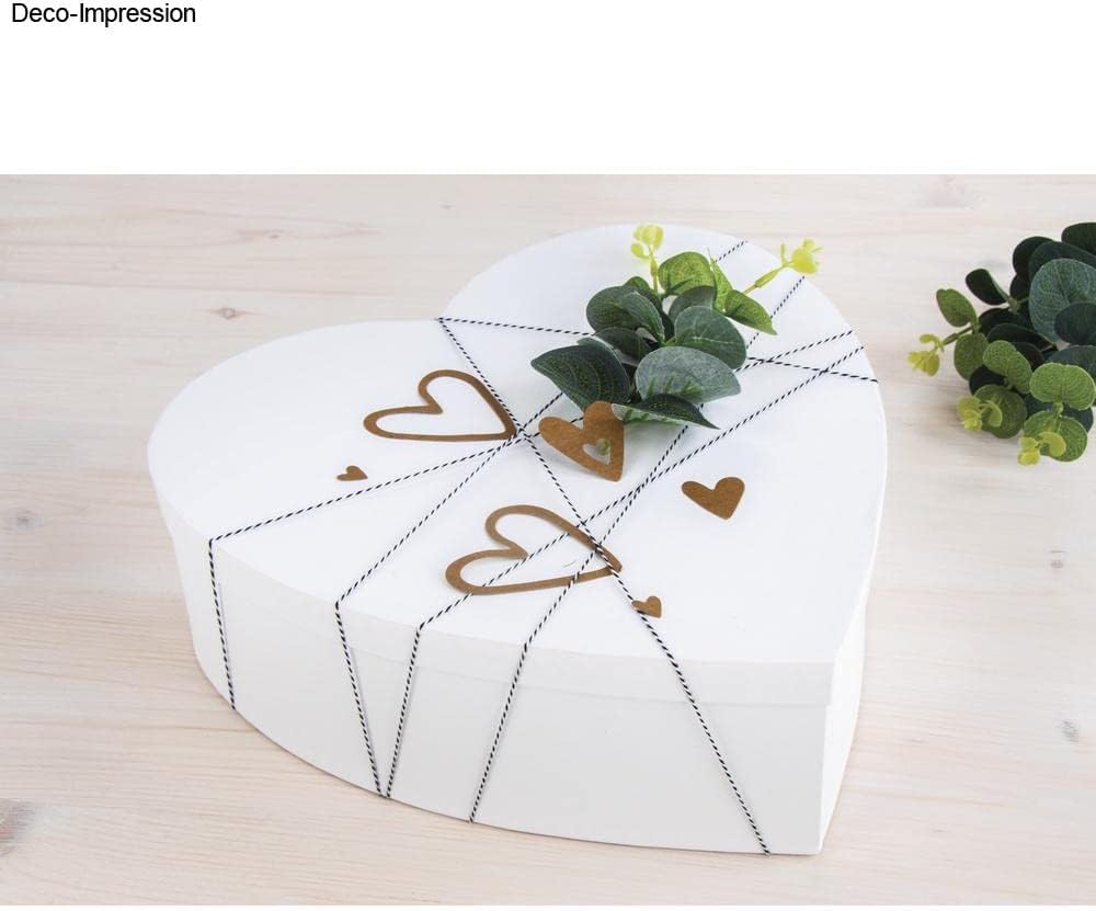 Detalle de Boîte cœur en papier mâché FSC Recyclé 100% Rayher 67293102 – Blanc Ø30 cm