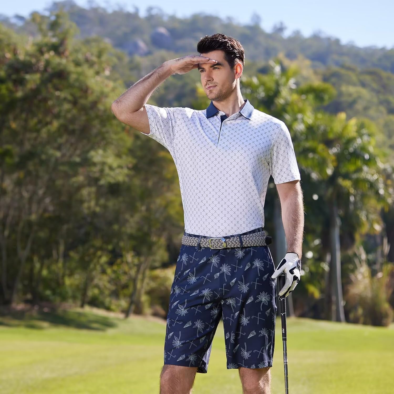 Thumbnail 2 de M MAELREG Men’s Dry Fit Short Sleeve Print Performance Golf Polo Shirt