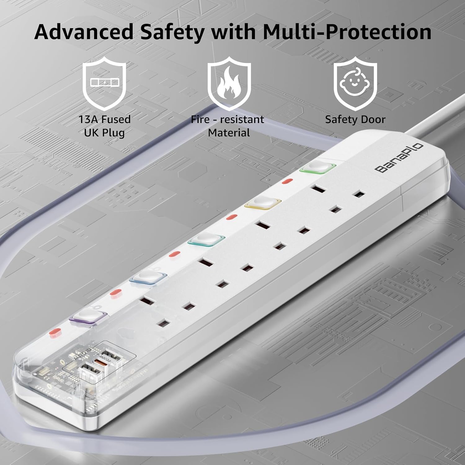 Thumbnail 4 de Banaplo 7-in-1 Extension Lead USB