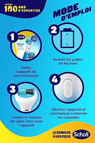 Thumbnail 7 de Scholl Velvet Smooth Express Pedi – Râpe électrique bleu avec cristaux de diamants, callosités et rouleaux interchangeables