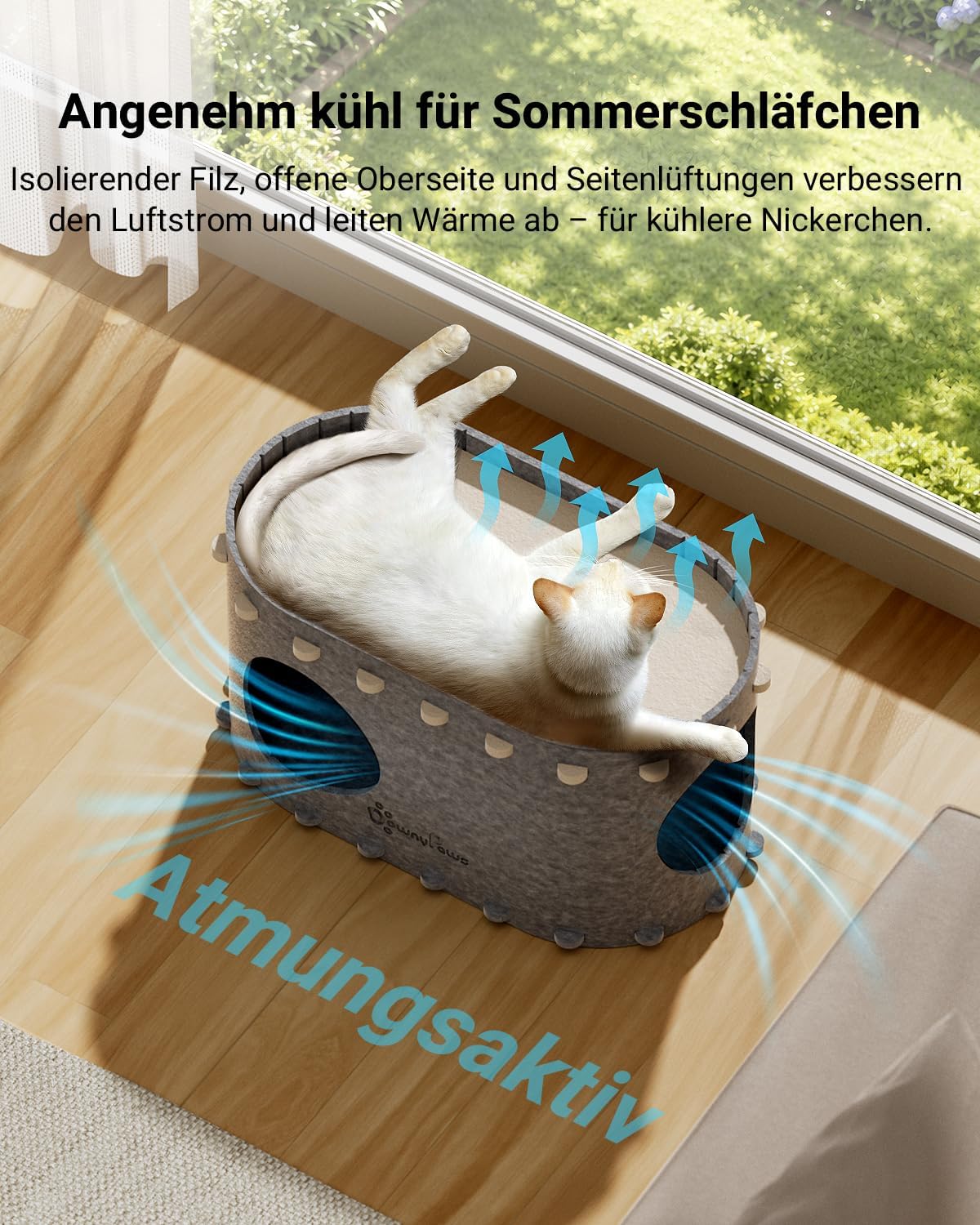 Detalle 2 de DownyPaws Katzenhöhle Filz 58 x 33 cm
