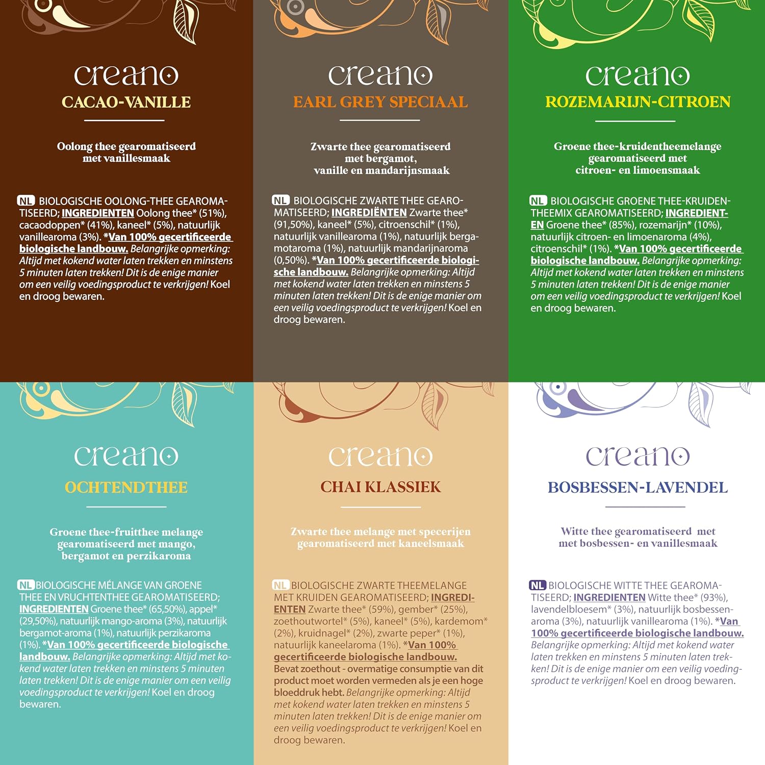 Thumbnail 3 de Creano Organic Tea Blend biologische thee, 24 zakjes in 6 varianten